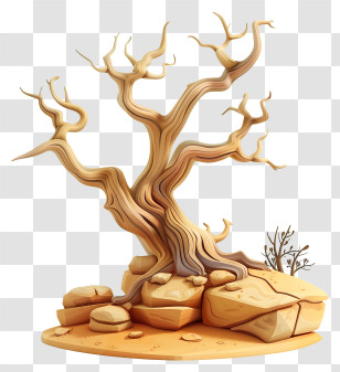 Desert Tree - Colorful Abstract Art Transparent PNG