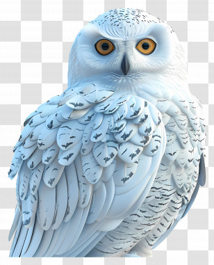 Snowy Owl - Snowy Owl With Detailed Feathers Transparent PNG