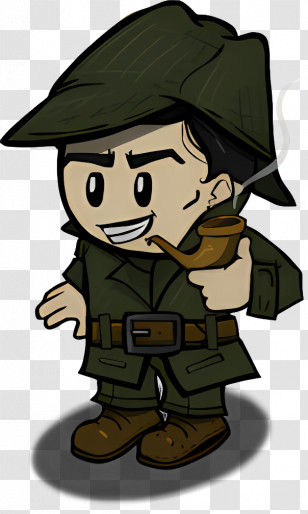 Investigator - Cartoon Detective With Pipe Transparent PNG