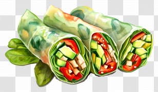 Spring Rolls - Vegetable Wraps With Fresh Ingredients Transparent PNG