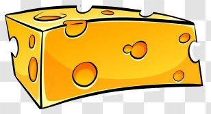 Cheese - Cartoon Yellow Cheese Block Illustration Transparent PNG