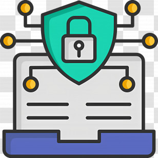 Cyber Security - Secure Computer With Lock Icon Transparent PNG