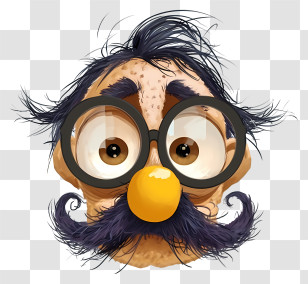 Inventive Character Designs - Funny Cartoon Face With Glasses Transparent PNG