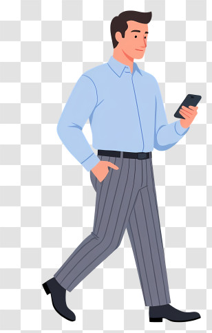 Focused Middle Aged Manager - Man Walking With Smartphone Transparent PNG