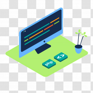 Coding - Computer With Coding Screen Transparent PNG