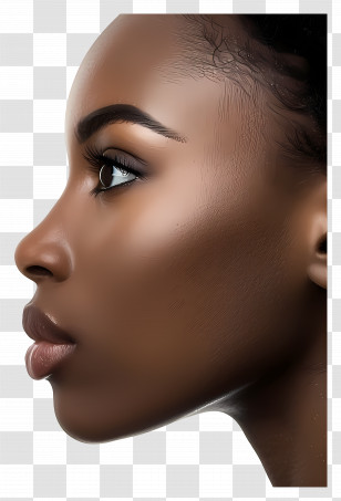 Black Woman Face - Profile Portrait Of A Woman Transparent PNG