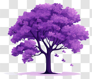 Purple Tree - Beautiful Purple Tree In Nature Transparent PNG