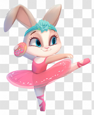 Bunny In Ballet Dress - Ballet Rabbit In Tutu Transparent PNG