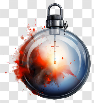 Watercolor Timer Bomb - Exploding Grenade Transparent PNG