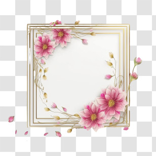 Pink Flower Frame
 - Beautiful Floral Frame Transparent PNG