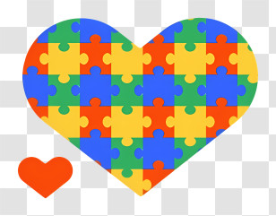 Heart Puzzle - Colorful Puzzle Piece Heart Symbol Transparent PNG