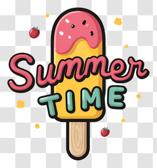 Logo Word Summer Time - Summer Time Popsicle Logo Transparent PNG