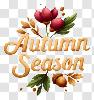 Autumn Season Word - Autumn Season Gold Script Transparent PNG
