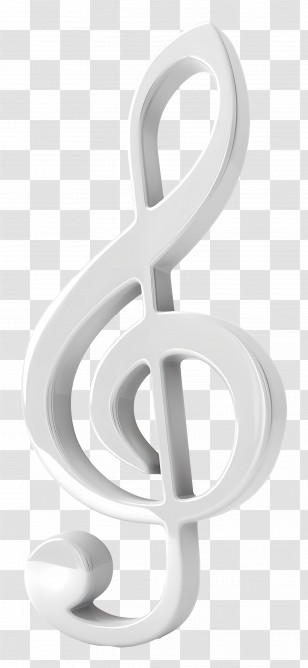 Music Note - White Treble Clef Symbol For Music Transparent PNG