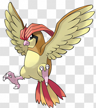 Pidgeotto - Flying Cartoon Bird With Wings Transparent PNG