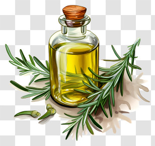 Rosemary Oil - Glass Jar Of Herbal Oil With Rosemary Transparent PNG