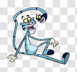 Tik Tak Tail - Blue Cartoon Tiger In A Relaxed Pose Transparent PNG