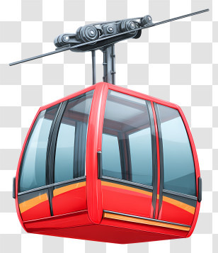 Gondola Cable Car - Red Cable Car Gondola Illustration Transparent PNG
