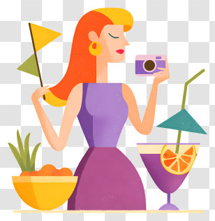 Woman Holding Camera - Stylish Traveler With Camera Transparent PNG