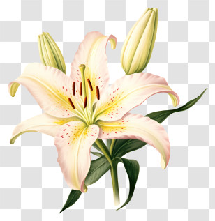 White Lily Flower - Light Pink Lily In Bloom Transparent PNG