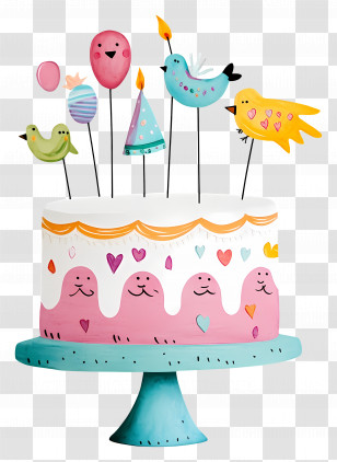 Birthday - Decorated Birthday Cake Transparent PNG