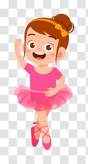 Dancer - Cheerful Ballet Girl In Pink Tutu Transparent PNG
