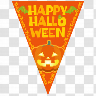 Halloween Flag Garland - Happy Halloween Banner Transparent PNG