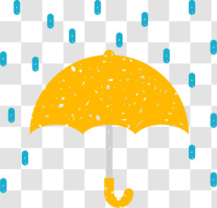 Icon - Yellow Umbrella In The Rain Transparent PNG