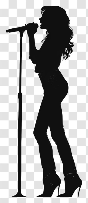 Taylor Swift Silhouette - Silhouette Of A Singer Performing Transparent PNG