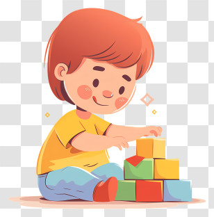 Children Kindergarten - Child Playing With Blocks Transparent PNG