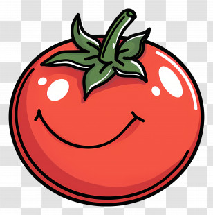 Tomato - Happy Cartoon Tomato Character Transparent PNG