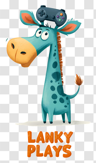 Lanky Plays Logo - Lanky Gaming Giraffe Mascot Transparent PNG