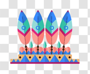 Arrow - Colorful Decorative Feathers Transparent PNG