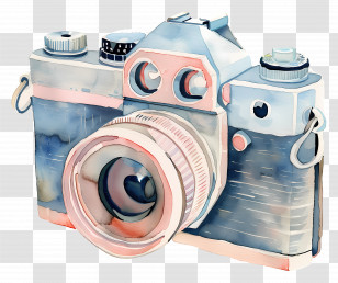 Camera - Watercolor Vintage Camera Illustration Transparent PNG