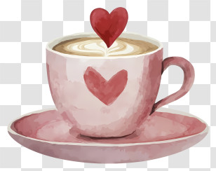 Cartoon - Heart-Themed Coffee Cup Illustration Transparent PNG