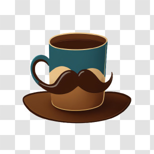 Fathers Day
 - Cute Coffee Cup With Mustache And Saucer Transparent PNG