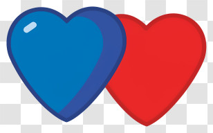 Heart Symbol - Blue And Red Cartoon Hearts For Love Theme Transparent PNG