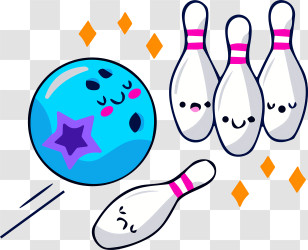 Icon - Bowling Ball And Pins Transparent PNG
