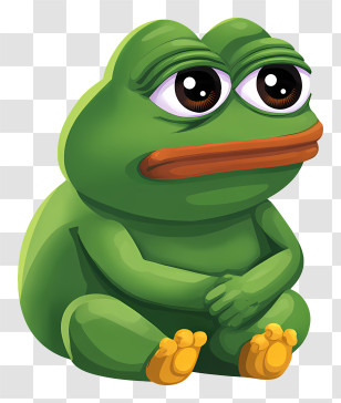 Pepe The Frog - Cute Sitting Green Frog Transparent PNG