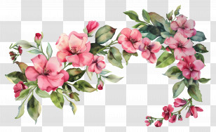 Tropical Flower Background - Watercolor Pink Flowers Transparent PNG