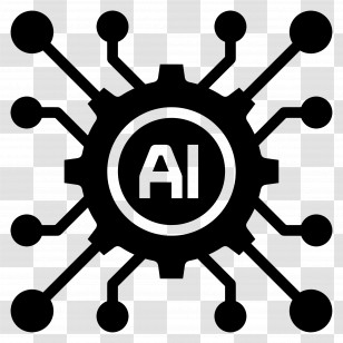Artificial Intelligence - AI Logo With Network Connections Transparent PNG