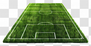Soccer Field - Green Grass Soccer Field With White Markings Transparent PNG
