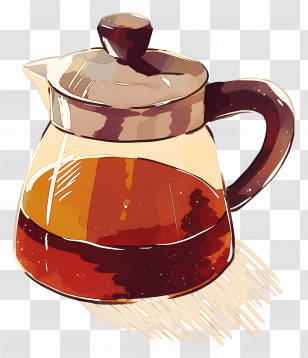 Coffee Pot - Brewed Coffee In Glass Pot Illustration Transparent PNG