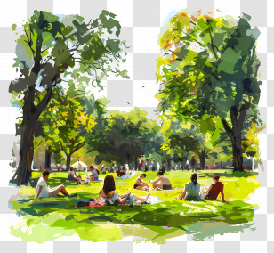 Summer Park - Relaxing In An Outdoor Park Transparent PNG