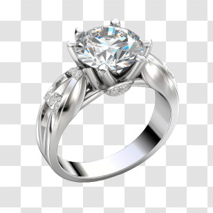 Diamond Ring - Elegant Silver Diamond Ring Transparent PNG