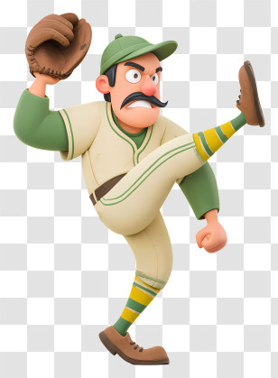 Cartoon Baseball Pitcher - Angry Baseball Pitcher Cartoon Transparent PNG