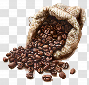 Bag Of Coffee Beans - Bag Of Coffee Beans Transparent PNG