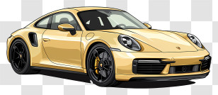 Porsche Car - Yellow Porsche Sports Car Transparent PNG