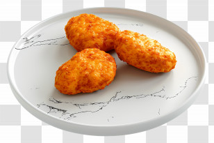Spicy Chicken Nuggets - Crispy Chicken Nuggets On Plate Transparent PNG
