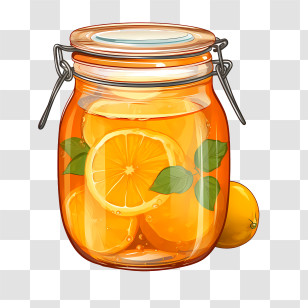Orange Jam - Refreshing Orange Slices In Mason Jar Transparent PNG